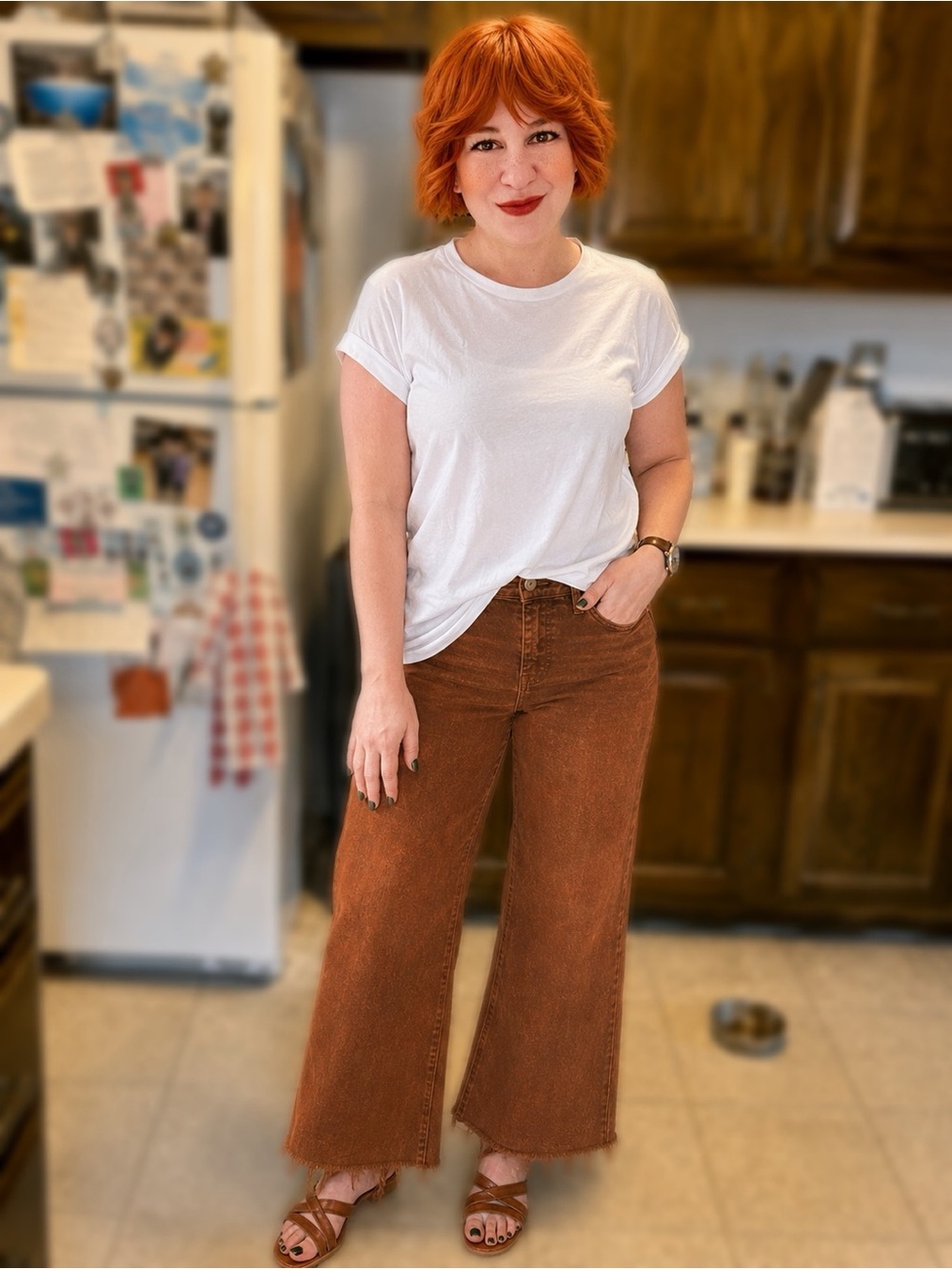 Judy Blue Rust Orange Wide Leg Flare Jeans 11/30